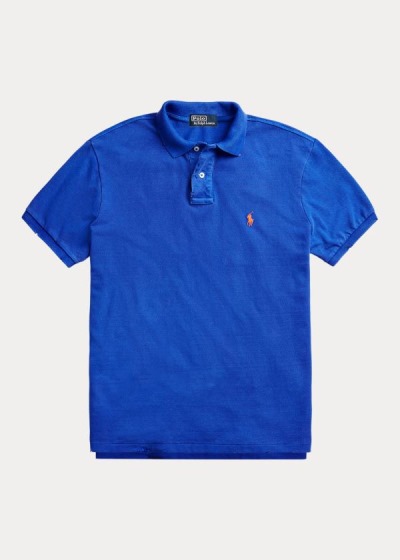 Polos Polo Ralph Lauren Hombre Azul Rey Azules - Custom Slim Distressed - UFGCR8194